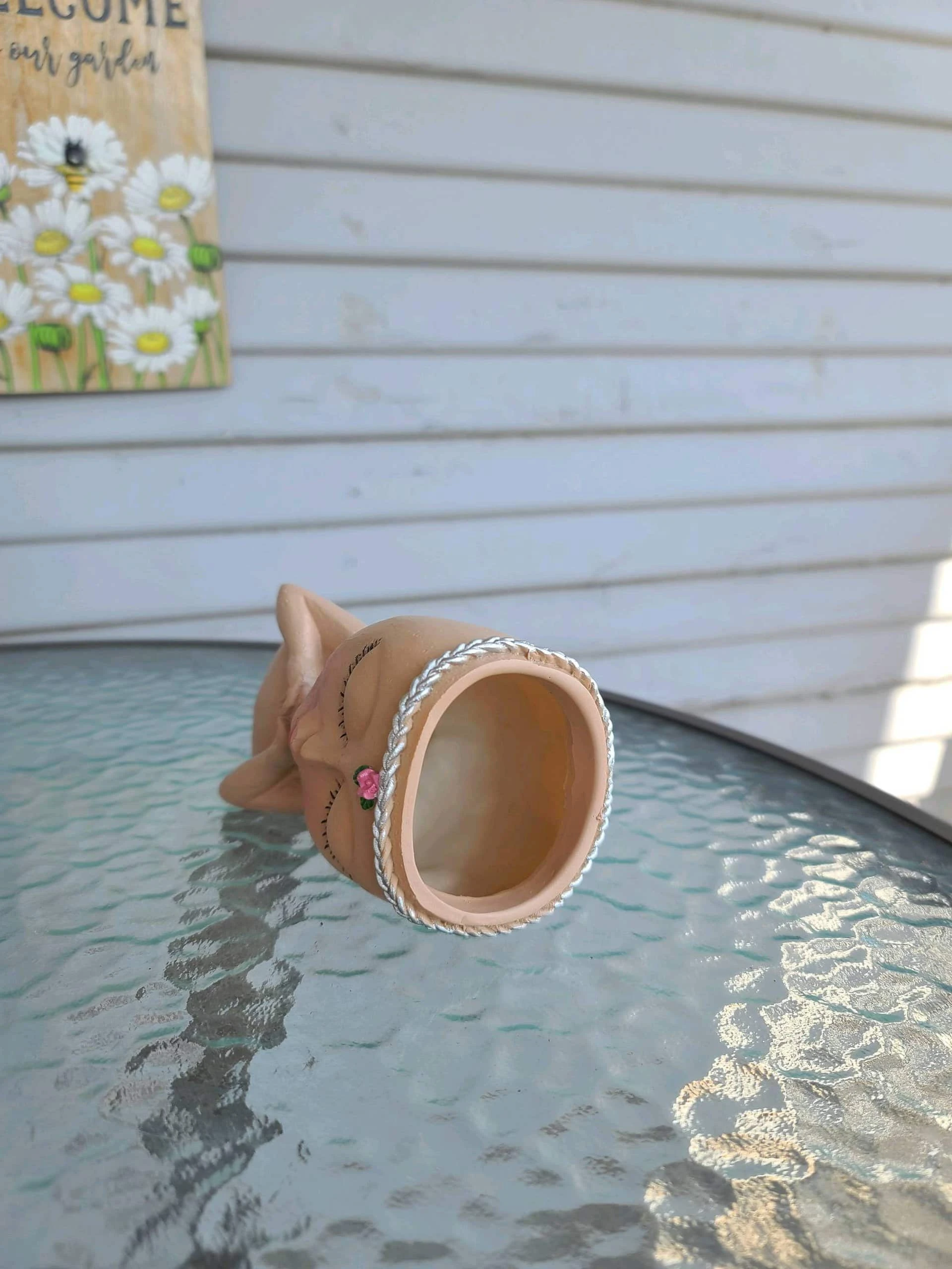 Mini Girl Face Head Planter With Live Succulent - Image 4