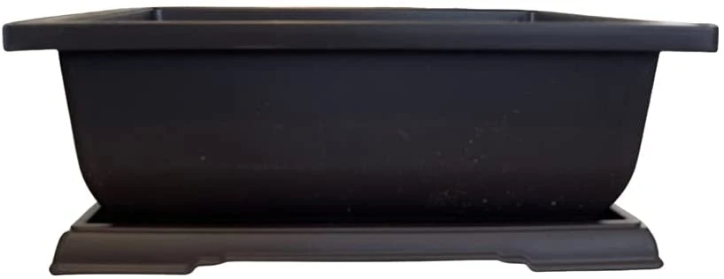 Large Bonsai Pot And Drip Tray - 11 Inch Rectangle Container With Tray