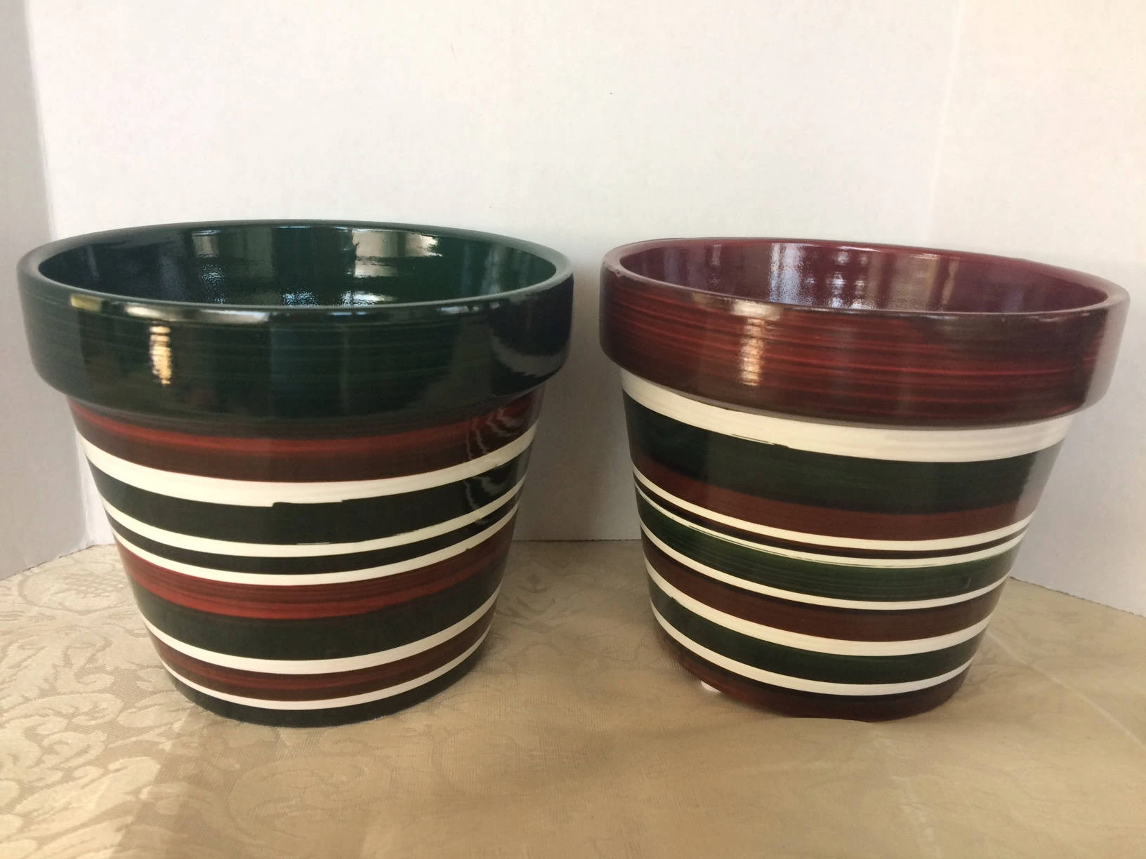 Medium Succulent Plant - Arrangement In Round Striped Ceramic Planter. Beautiful, Completely Assembled Dish Garden.. - Image 5